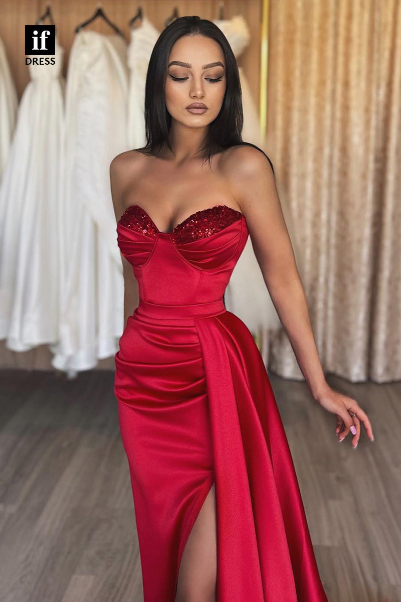 30890 - Sweetheart Side Slit Long Prom Dress Formal Evening Gown