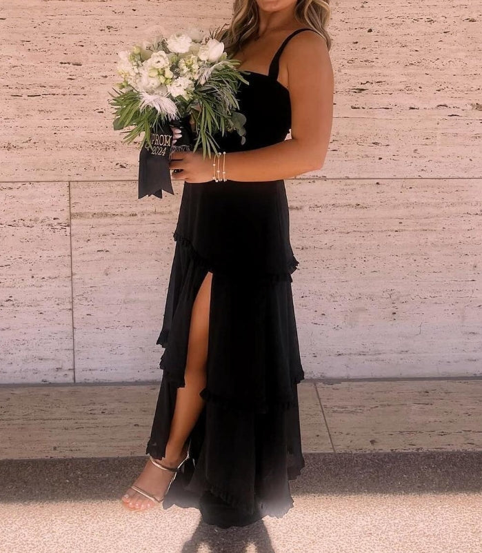 Aimishang Orange Corset Tiered Long Party Dresss Charming Evening Dress With Slit