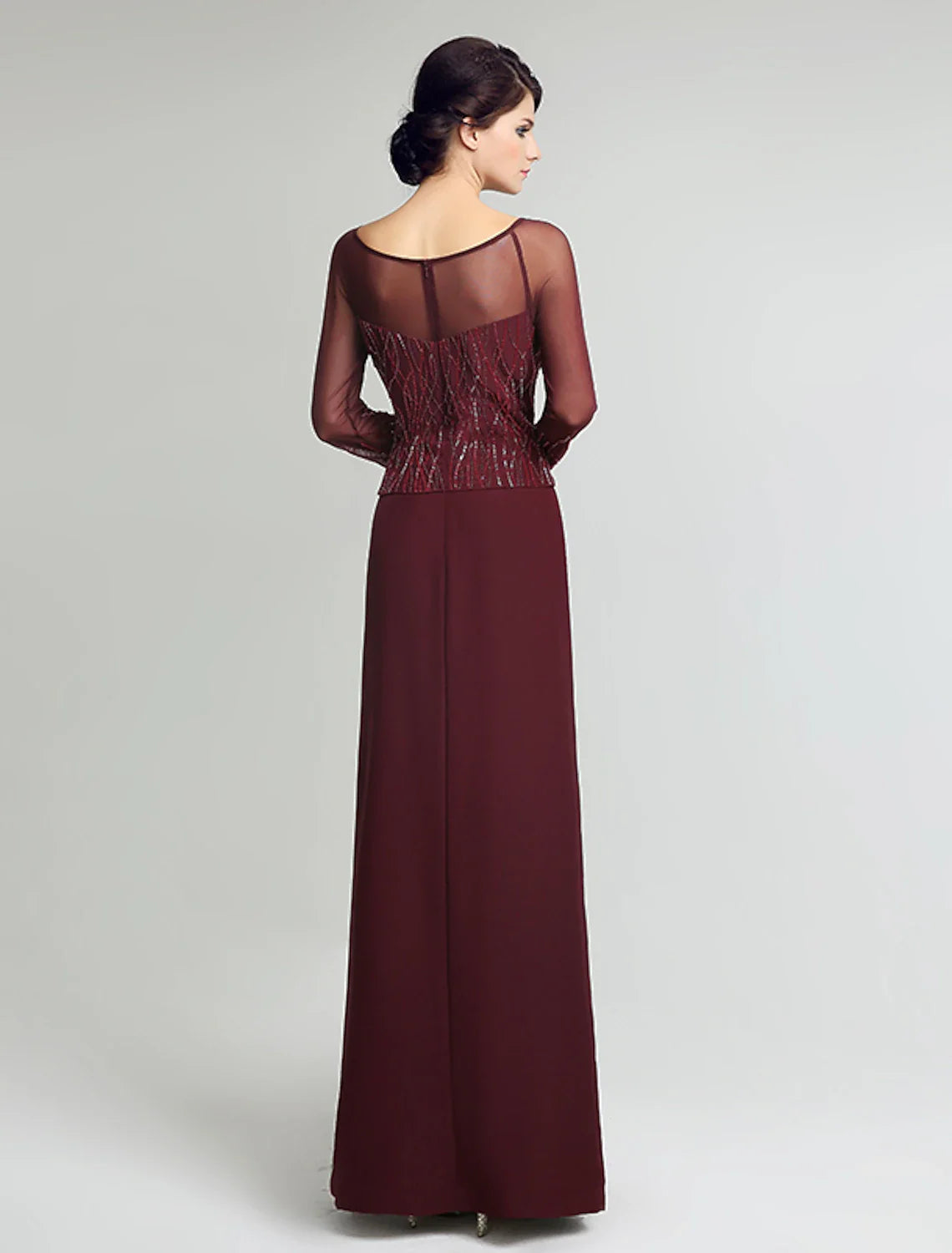 Aimishang Mermaid / Trumpet Scoop Neck Knee Length Lycra Mother of the Bride Dress with Beading