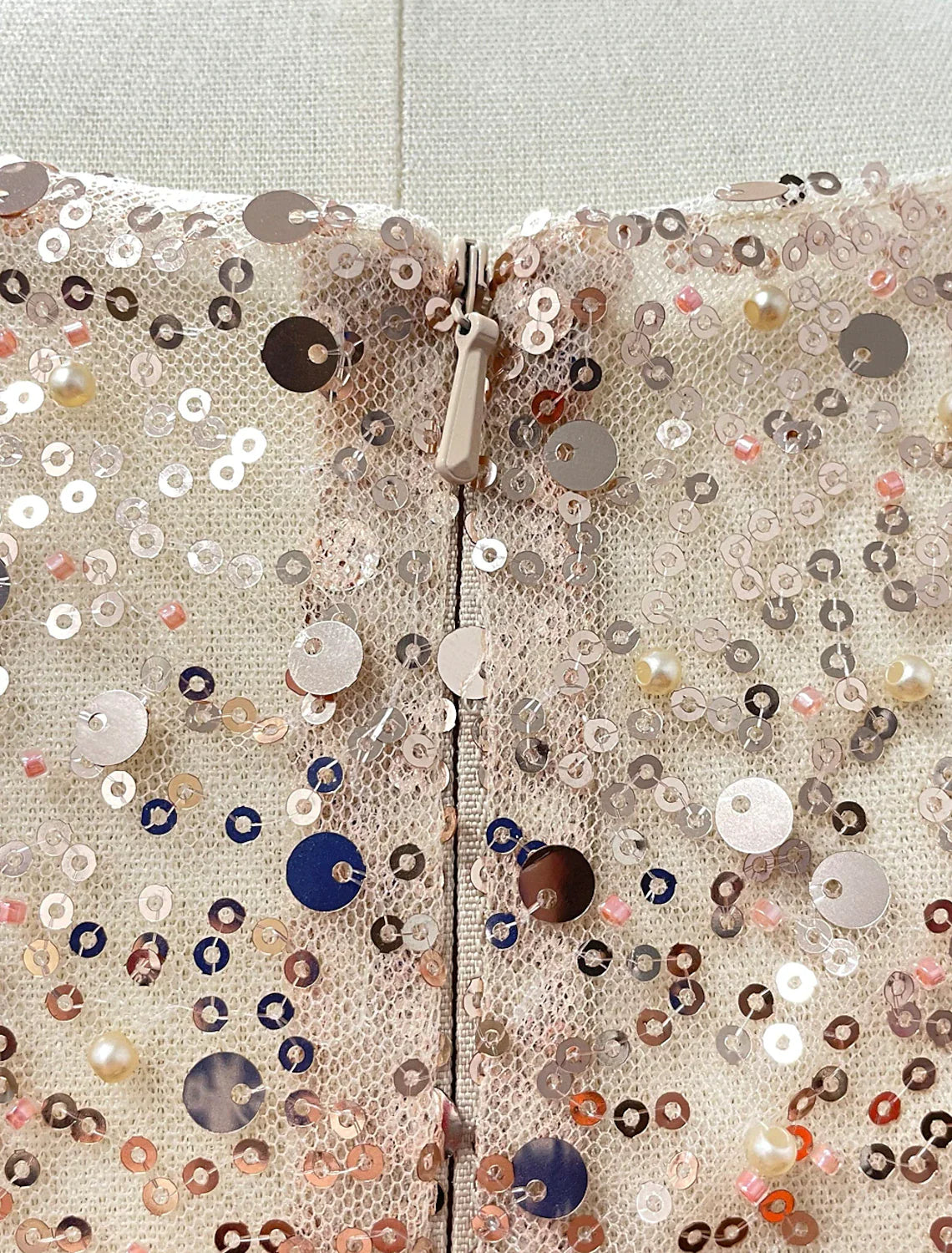 Mermaid Sequin Evening Gown Ruched Satin Dress Long Sleeves Floor Length Sparkle Illusion Neck Fall Wedding Guest Dress with Pearls Overskirt