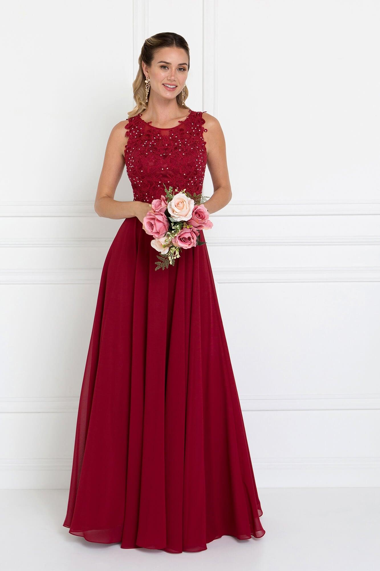 Long Bridesmaid Prom Dress Formal