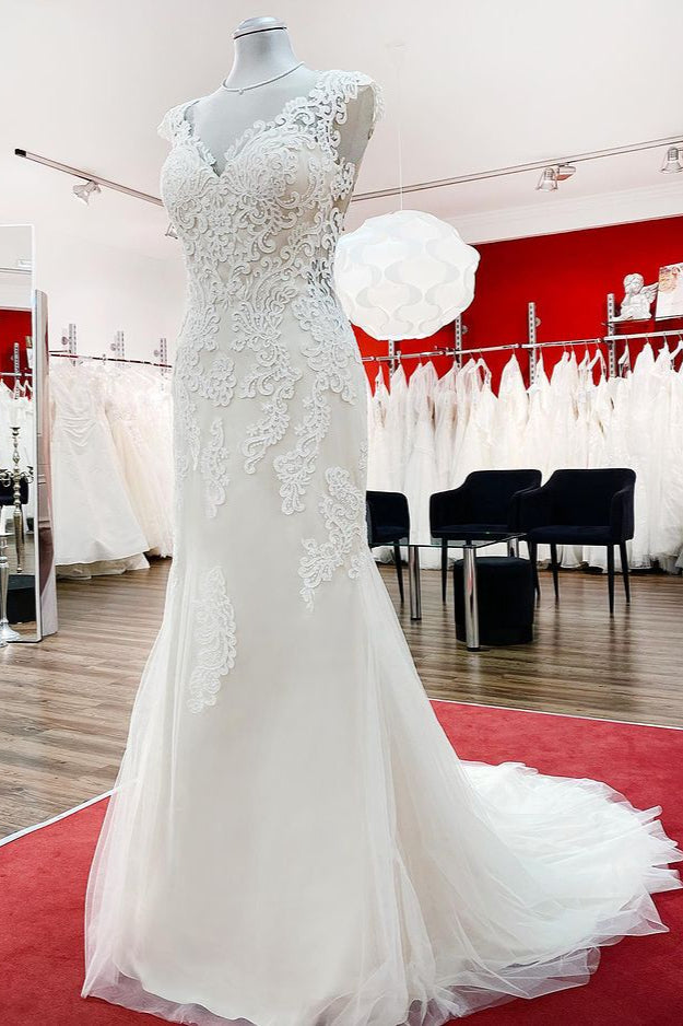 Long Mermaid Lace Sweetheart Wedding Dress with Appliques Lace