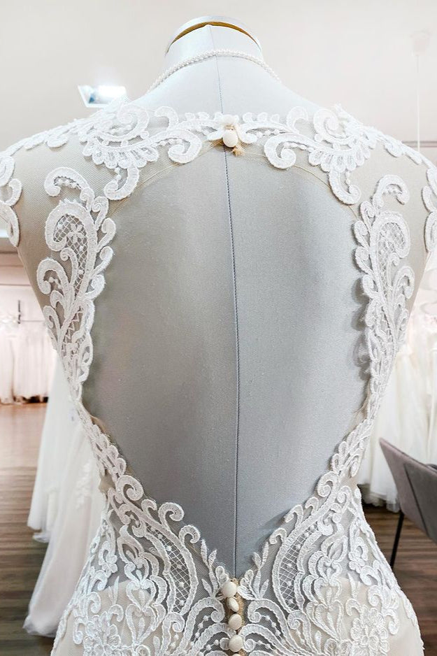 Long Mermaid Lace Sweetheart Wedding Dress with Appliques Lace