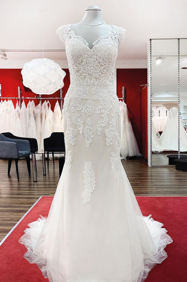 Long Mermaid Lace Sweetheart Wedding Dress with Appliques Lace