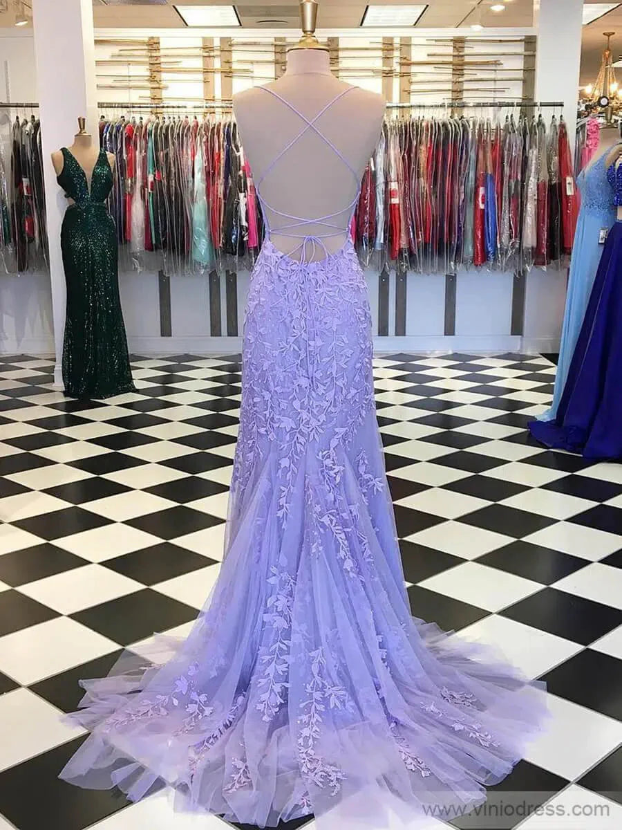 Mermaid Lace Long Prom Dresses Spaghetti Strap FD1250