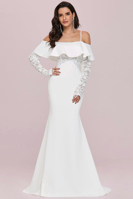 Mermaid Off-the-Shoulder Long Sleeve Lace Wedding Dress