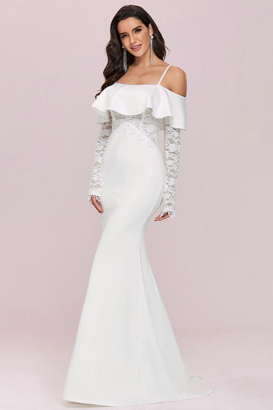 Mermaid Off-the-Shoulder Long Sleeve Lace Wedding Dress
