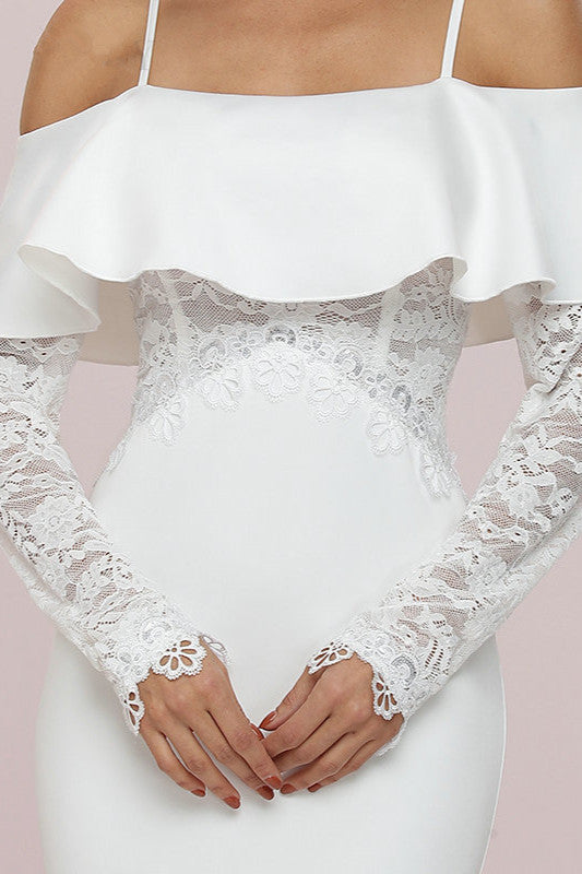 Mermaid Off-the-Shoulder Long Sleeve Lace Wedding Dress