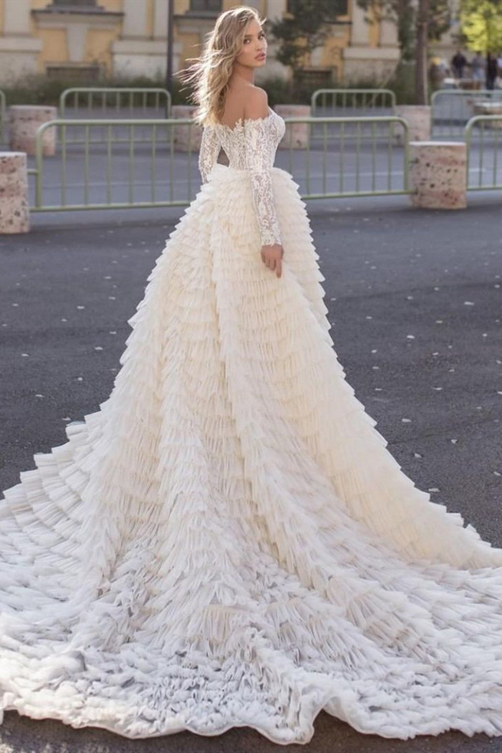 Mermaid Wedding Dress With Train - Fascinating Off the Shoulder Long Sleeves