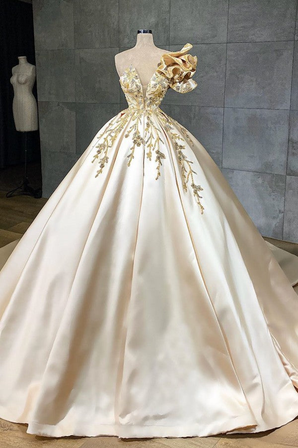 On Sale Pretty Sweetheart Long Wedding Dress with Ruffles