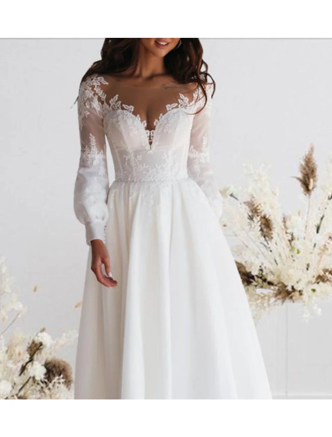 Aimishang Reception Simple Wedding Dresses Wedding Dresses A-Line Sweetheart Camisole Spaghetti Strap Tea Length Satin Bridal Gowns With Solid Color