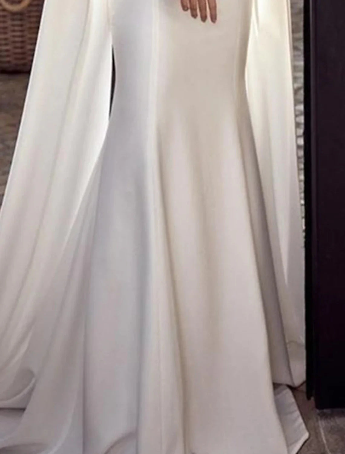 Mermaid Party Dress Evening Gown Maxi Dress Formal Wedding Guest Court Train Sleeveless Jewel Neck Capes  Chiffon with Shawl 2025