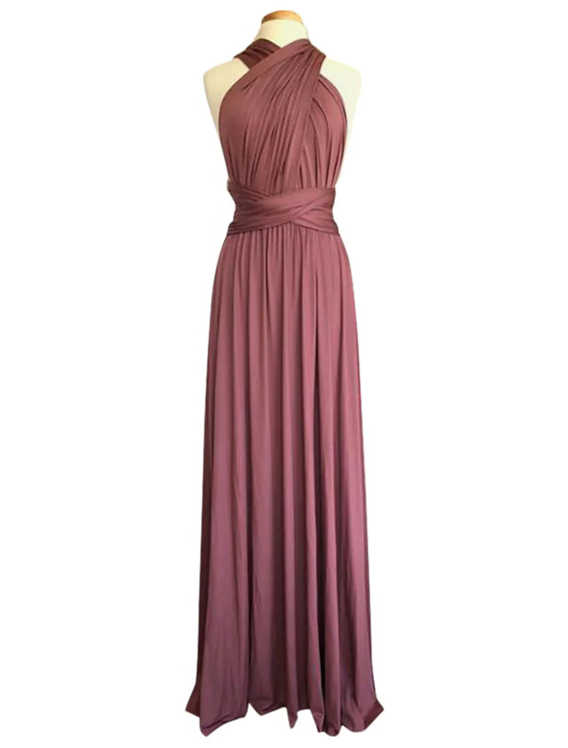 Sheath / Column Bridesmaid Dress Cross Front / V Neck Sleeveless Elegant Floor Length Spandex with Draping / Ruching