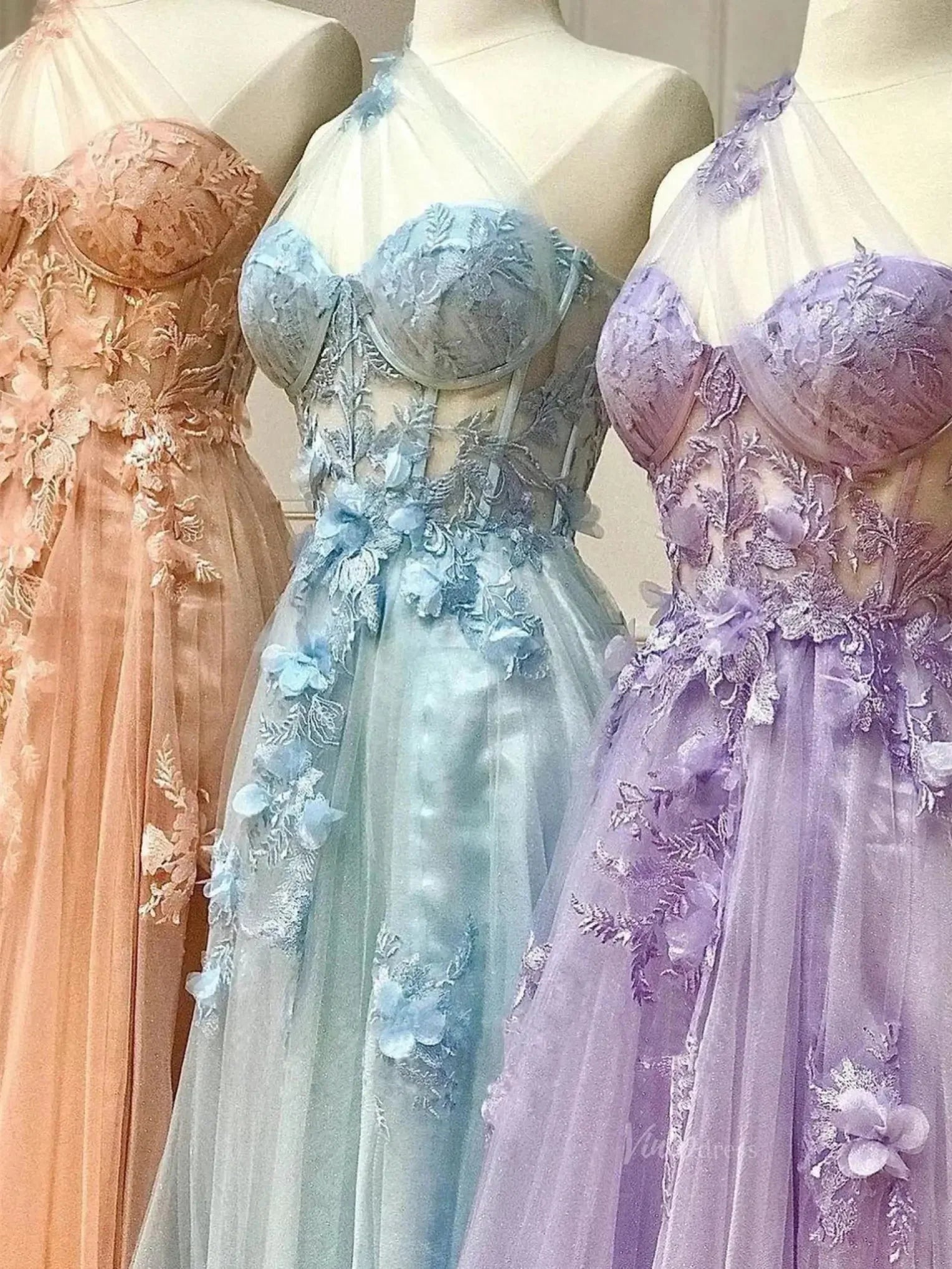 Sparkly Tulle Lace Prom Dresses 2025 One Shoulder Formal Gown with Slit - FD5158