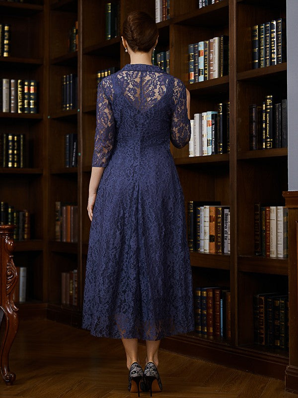 Aimishang A-Line/Princess Chiffon Ruched V-neck Sleeveless Tea-Length Mother of the Bride Dresses