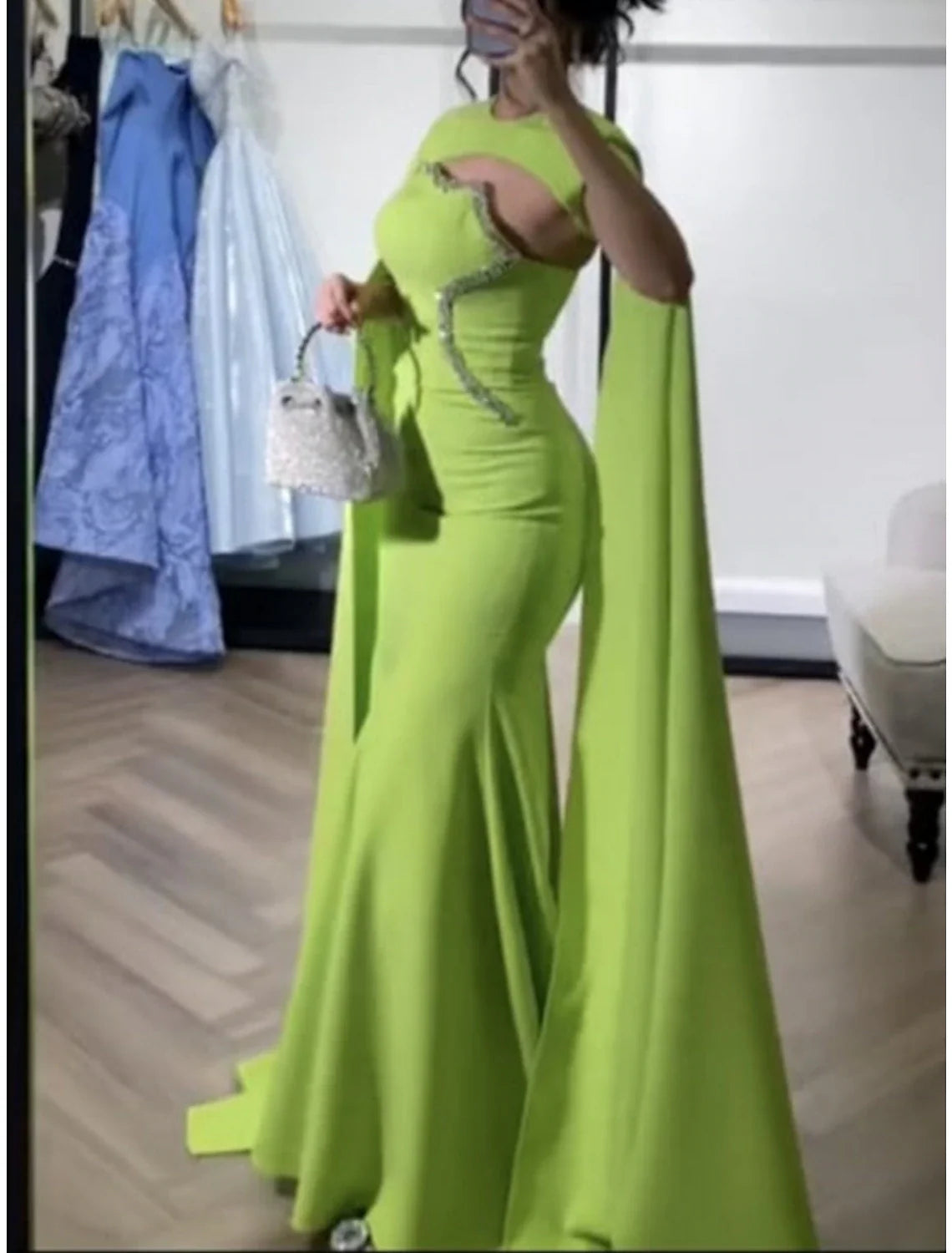 A-Line Evening Gown Elegant Dress Formal Sweep / Brush Train Christmas Red Green Dress Sleeveless Jewel Neck Stretch Fabric with Pleats Sequin