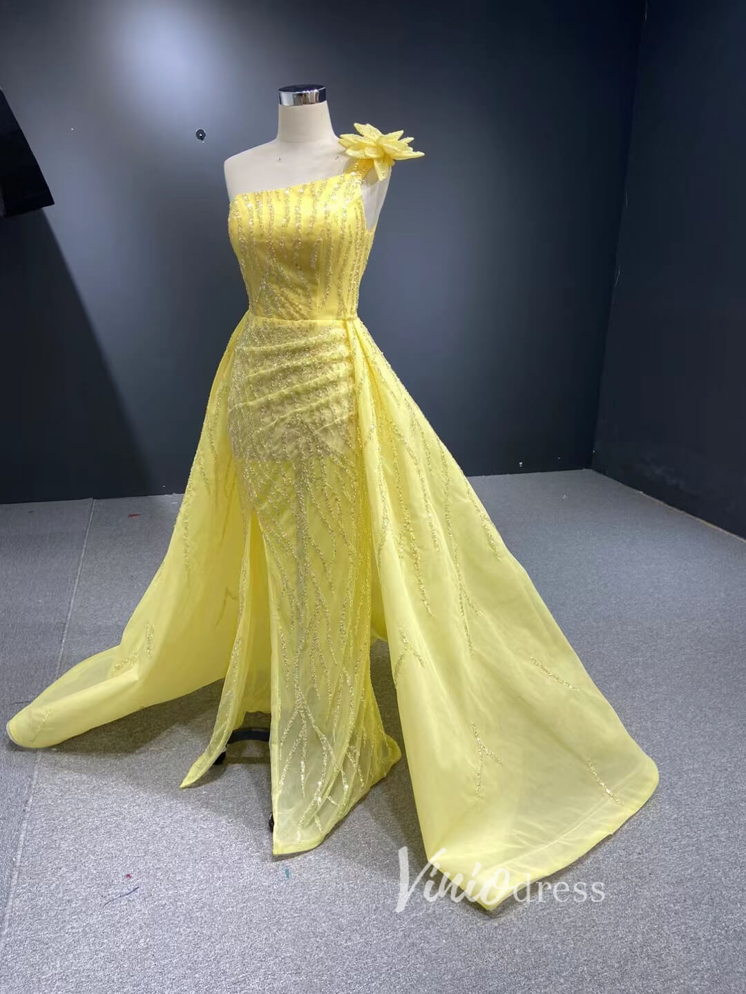 Wine Red Pageant Dress with Slit Removable Overskirt Formal Dresses 222179