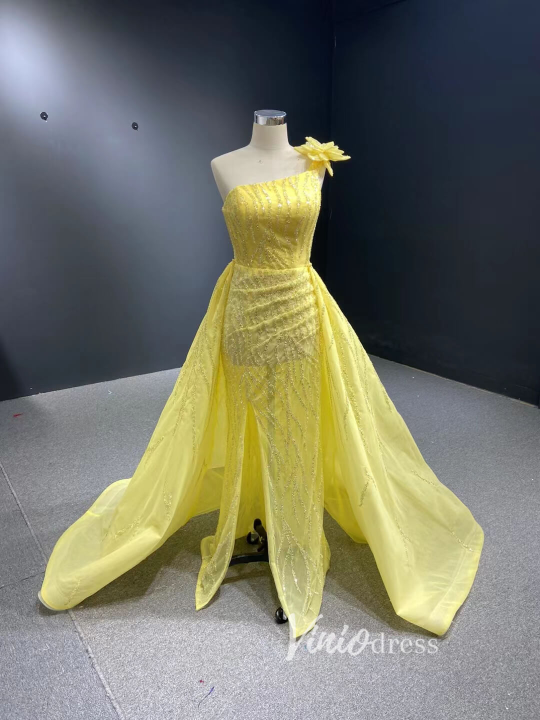 Wine Red Pageant Dress with Slit Removable Overskirt Formal Dresses 222179