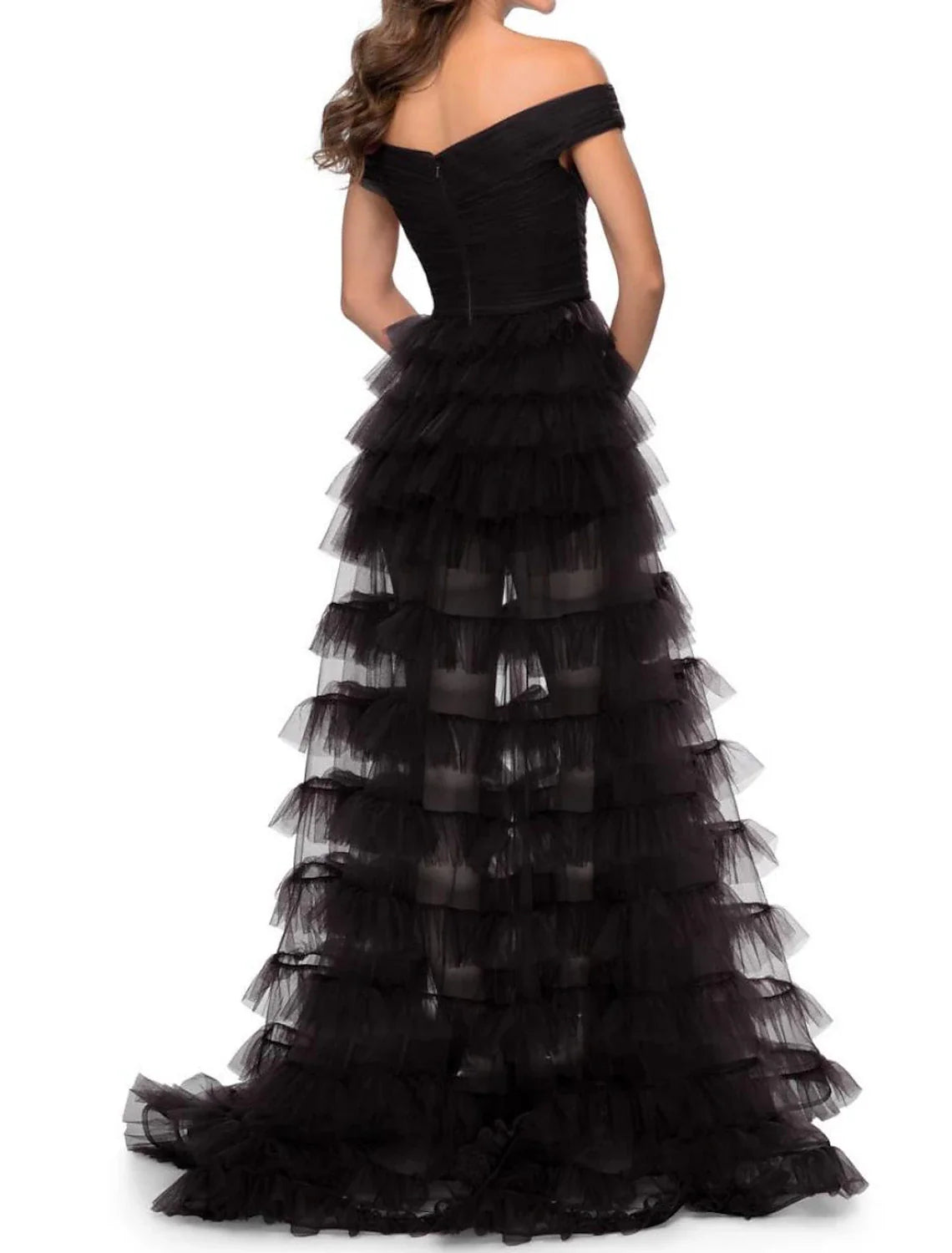 Ball Gown Party Dress Prom Dresses Tiered Plisse Dress Masquerade Prom Sweep / Brush Train Sleeveless Sweetheart Tulle V Back with Pure Color