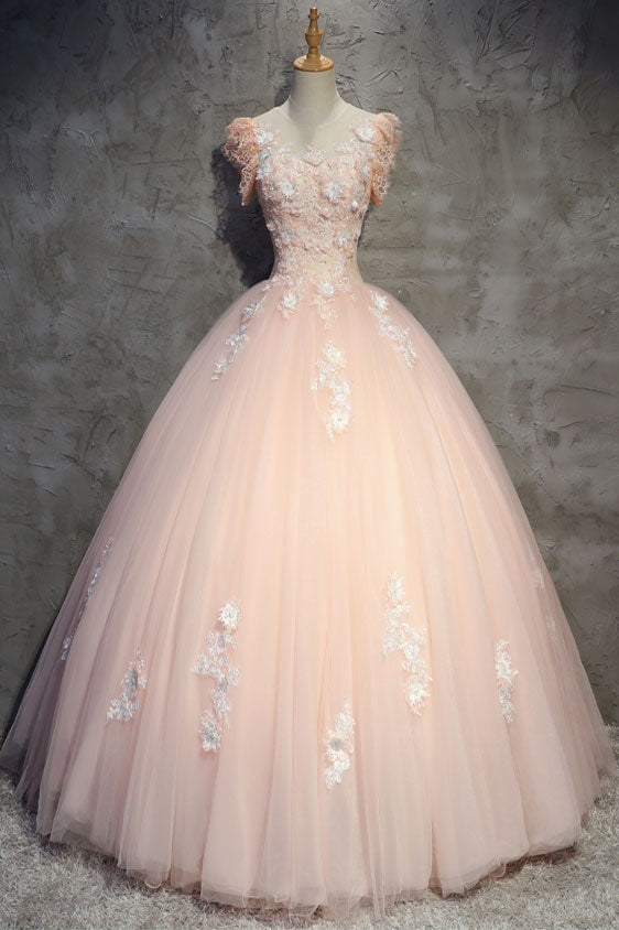 Pink tulle lace long prom dress pink tulle lace evening dress