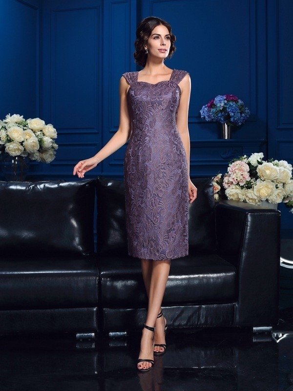 Sheath/Column Straps Sleeveless Tea-Length Chiffon Mother of the Bride Dresses