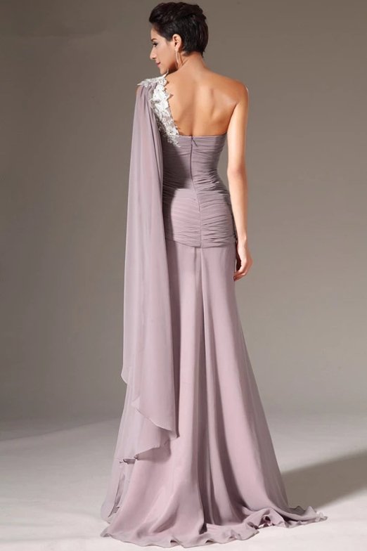 One-shoulder Evening Dresses Mermaid Chiffon Lace Beaded Long Formal Party Evening Gown Prom Dresses Robe De Soiree