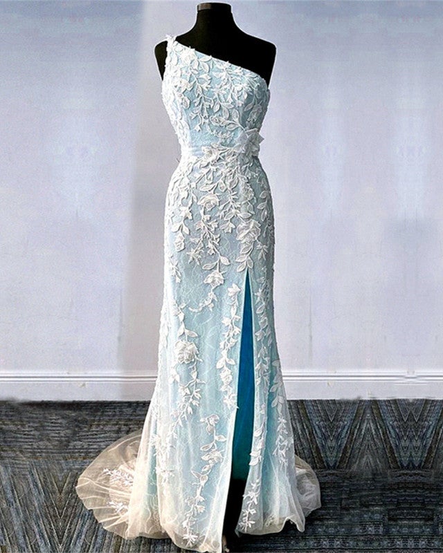Lace Corset Top Mermaid Split Satin Dress