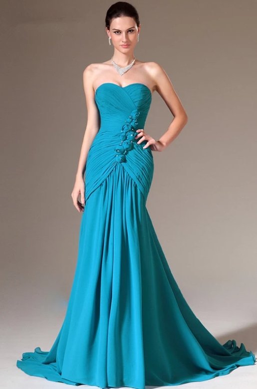 Backless Evening Dresses Mermaid Sweetheart Chiffon Plus Size Long Formal Party Evening Gown Prom Dresses Robe De Soiree