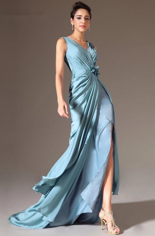 Plus Size Evening Dresses Mermaid V-neck Slit Sexy Long Formal Party Evening Gown Prom Dresses Robe De Soiree